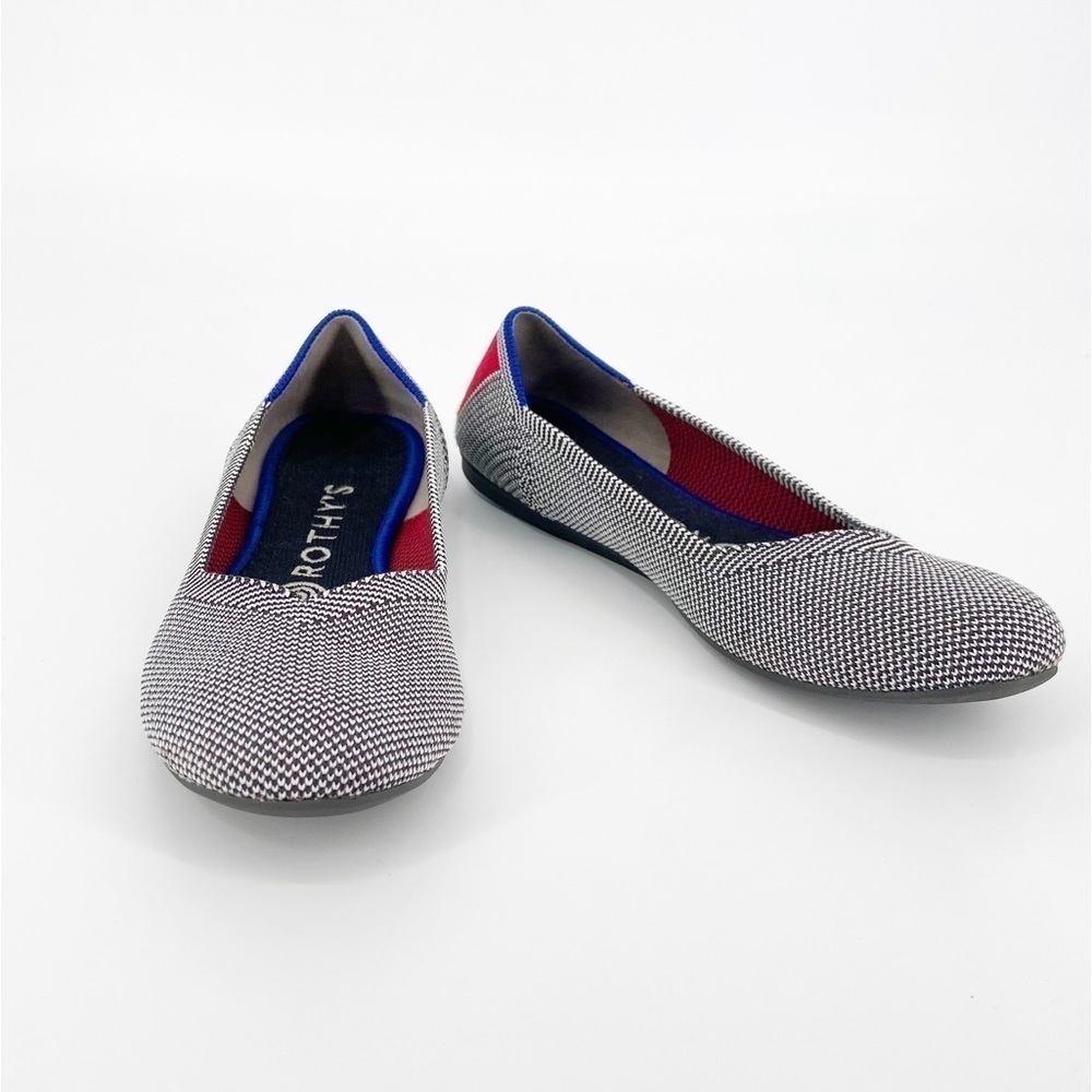 Rothy’s Cherry Ribbon Stripe Flats Retired Size 6.5